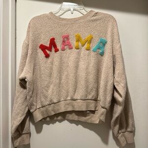 PJ Salvage For the MAMA Sweatshirt Cloud Brushed Fleece Pullover Oatmeal Color S